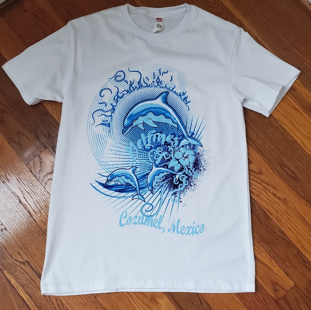 Cozumel Mexico T shirt Short Sleeve Dolphin Size Small Souvenir - Picture 2 of 5